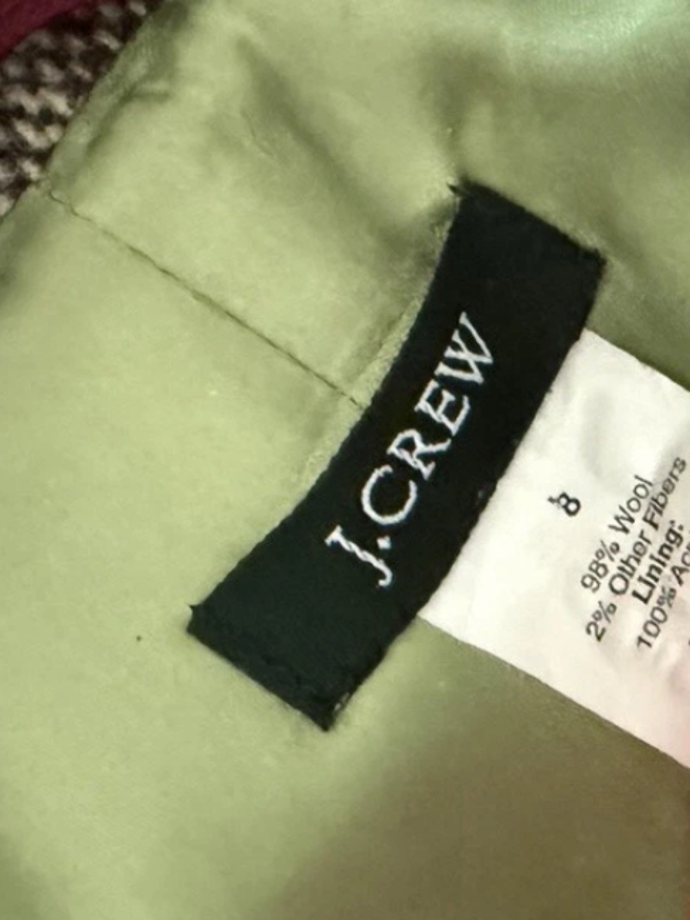 J.CREW by John Hanly Irish Tweed wool jacket Blazer contrast collar size 8 - Picture 11 of 17
